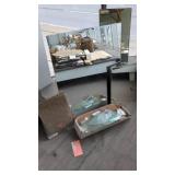 MIRROR AND GLASS PIECES & HARDWARE LOT