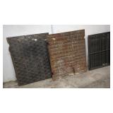ANTIQUE WROUGHT IRON PANELS AND GRATE