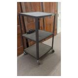 METAL UTILITY AV CART W/SHELVES & CORD