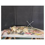 VARIOUS HAND TOOLS WITH CANVAS TOOL BELT