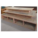 LARGE WOODEN THREE-TIER MERCHANDISE DISPLAY TABLE