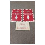 2 METAL FIRE EXTINGUISHER SIGNS