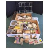 ASSORTED HARDWARE FASTENERS AND STORAGE BINS