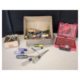 ASSORTED HAND TOOLS AND CRAFTSMAN SCREWDRIVERS