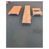 THREE VARIOUS SIZE WOODEN MOVING DOLLIES