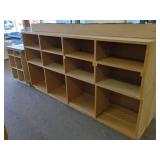 TWO ASSORTED WOODEN CUBBY STORAGE DISPLAY UNITS