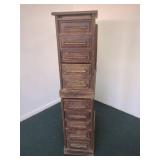 TWO PIECE WOOD CABINET WITH 8 DRAWERS