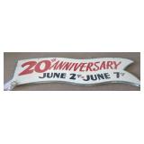 20TH ANNIVERSARY WOOD STORE SIGN JUNE 2-7