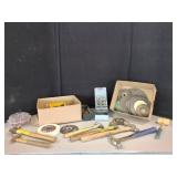 ASSORTED HAMMERS, DRILL BITS, GRINDING WHEELS,ETC