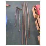 SIX STEEL PRY BARS & DIGGING BARS