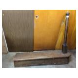 WOOD STAIR RISER WITH NEWEL POST