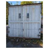 WOODEN BARN DOORS WITH DIAMOND WINDOWS