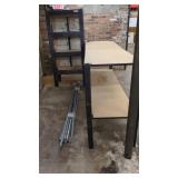 COMMERCIAL WOOD AND METAL DISPLAY SHELF UNIT