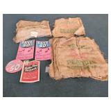 9 PEANUT SACKS & SHOE SALE SIGNS LOT