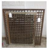 TWO CAST IRON FLOOR GRATES 30"X30"& 22.5"X26"