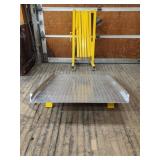 ALUMINUM DIAMOND PLATE RAMP & YELLOW FOLDING GATE