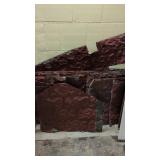 RED EMBOSSED TIN CEILING PANELS