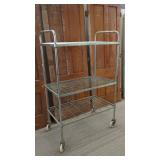 METAL THREE-SHELF UTILITY MOBILE CART