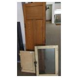 3 WOOD CABINET DOORS W/HARDWARE