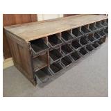 HARDWARE STORE METAL BIN STORAGE CABINET