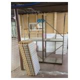 METAL SHELVING RACK W/ SLATWALL PANELS & GRID