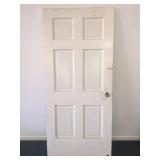 SOLID WOOD 6 PANEL EXTERIOR DOOR WITH GLASS KNOB