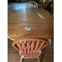 Oak table and 4 chairs  with 1 board