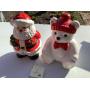 Santa and bear cookie jars