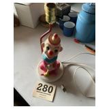 Plastic clown lamp