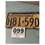 1970 Pennsylvania license plate