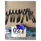 Victor Company, silver plate, miniature spoons
