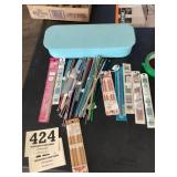 Knitting needle lot in Vintage Glove box