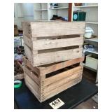 Lot of 2 Wooden Crates