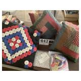 Quilted pillows lot  and patches