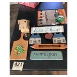 Lot of Wooden Decorations & Knife holder