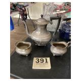 Vintage Silverware Tea Server and Cream & Sugar