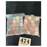 Lot of 2 bags of Wooden Childrenï¿½s Blocks