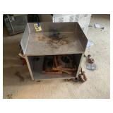 Industrial kitchen cart with grill heads and