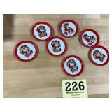 Vintage metal drink, coasters with Santa Claus on