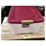 Sterilite 65 quart tote with lid
