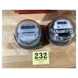 Two vintage general electric electrical meters