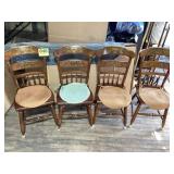 Set a four nice decorated.Hitchcock chairs