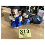 Two little Amish doll girl babies