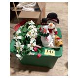 Battery operated Snowman Figures & poinsettias