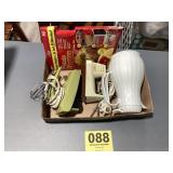 Vintage kitchen light with two old mixers, one