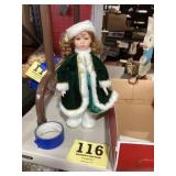 Porcelain Christmas Doll