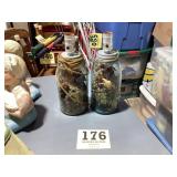 Too old mason jars converted into lamps with