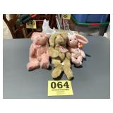 Three like new stuffed animals TY one Russ, and