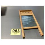 Vintage wooden and glass washboard