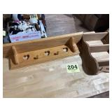 Two wood hanging shelves